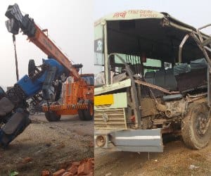 9 injured in vehicle confronting two Meerut Refer.