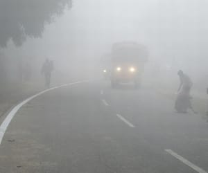 because of fogs buses being late.