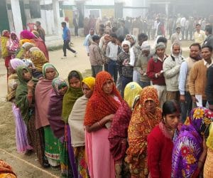 Fourth phase election for village pradhan.