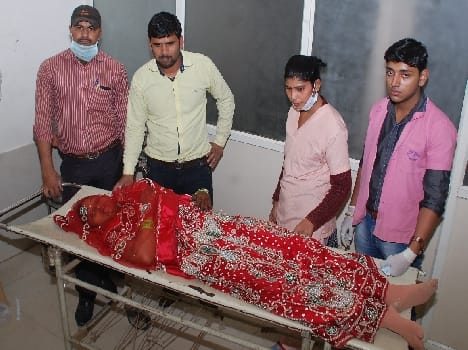 The bride and groom were injured in the accident