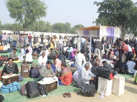 voting for panchayat poll in mathura