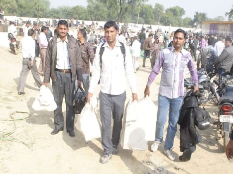 voting for panchayat poll in mathura