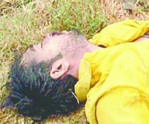 one fell down from roof, dead