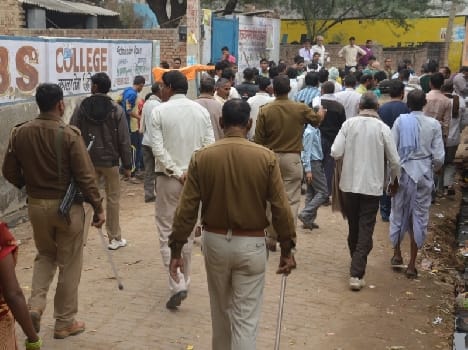 voting for panchayat poll in mathura