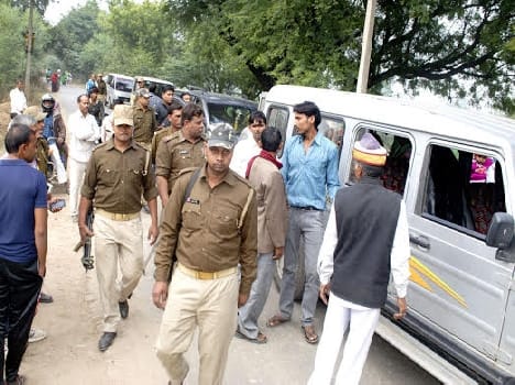 voting for panchayat poll in mathura