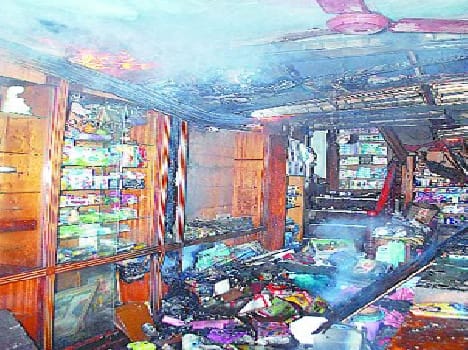 Crockery showroom fire