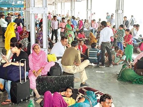 The station devotees thronging crowds