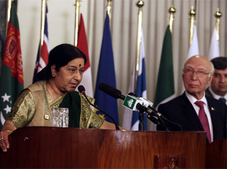 shushma swaraj will give statement in parliament on pakistan  visit