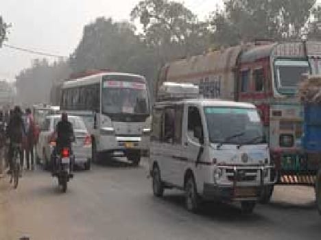 street was jammed with tractor failure