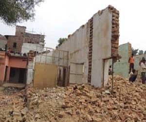 Who angry, overnight community building demolished