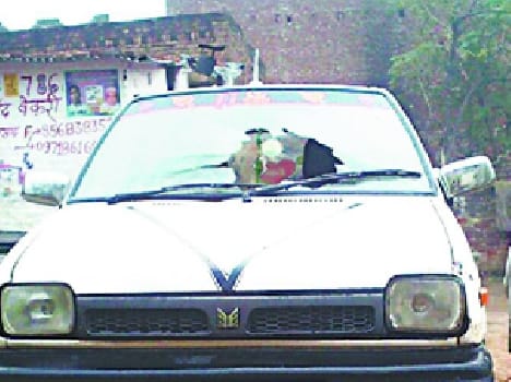 Threw stones at election rivalry