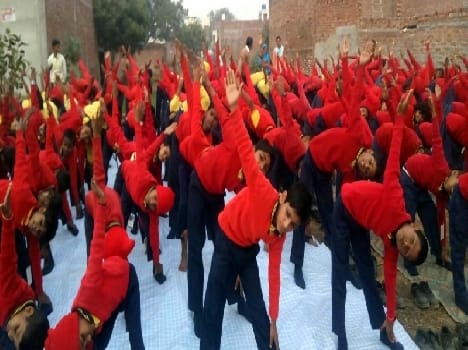 Students taught yoga