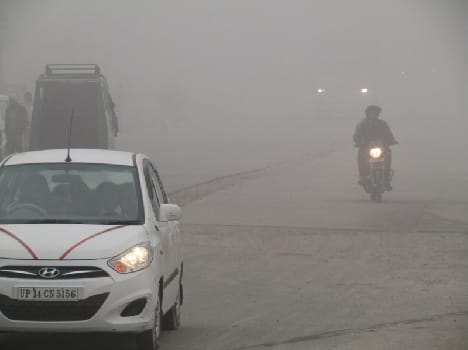 Fog was commanded by the speed of vehicles