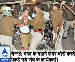 Nirmal khatri stranded to tweet fake photo of RSS volunteer