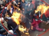 effigy burns of Rahul gandhi