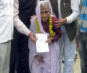 112 year old  Nauraji elect gram pradhan