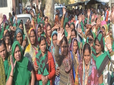  Anganbadi workers Ruckus