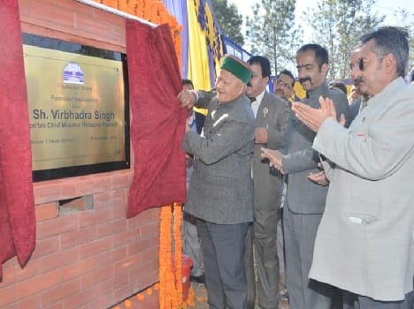 cm virbhadra laid foundation stone forensic headquarter building.