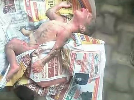 a dead baby found at lal chowk, srinagar,J&K