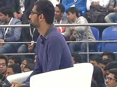 Google CEO Sundar Pichai interacts with students in SRCC (Delhi)