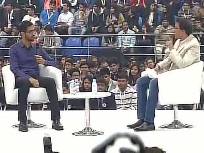 Google CEO Sundar Pichai interacts with students in SRCC (Delhi)