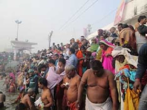 Govind faith dip in lake