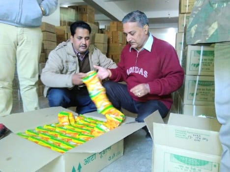 patanjali noodle and ghee sample taken for testing.