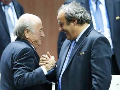 FIFAs suspended president Sepp Blatter and  UEFA President Michel Platini 