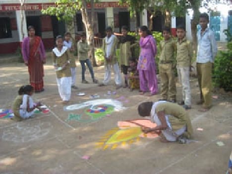 Rangoli made ??by girls