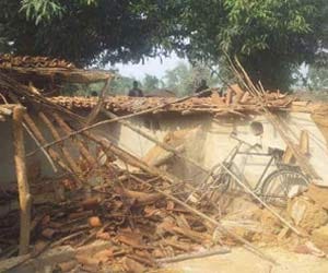 Elephant demolished  eight home at Sonbhadra.
