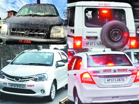 designation plates yet not removed from govt vehicles in shimla
