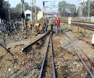 Renovation of the railway line was halted by up yard