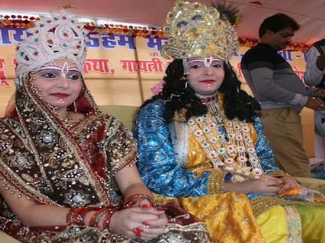 Bhagwat Katha pilgrims arrived to hear