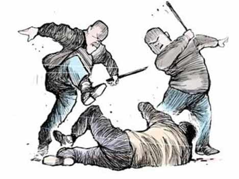 Violence occurred in different villages , seven injured