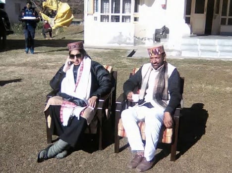 HRD minister smriti irani on a visit to mandi himachal pradesh.