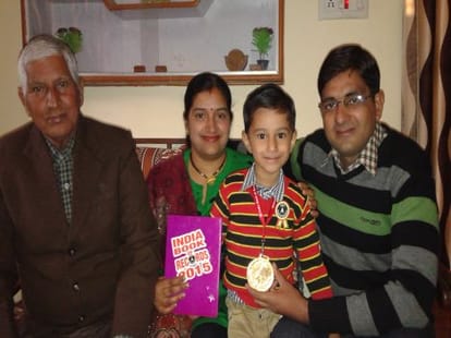 nursery boy make record, name in india book of record.