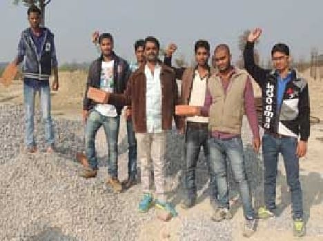 Students stopped construction work