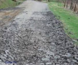 People suffering from the shabby condition of the road