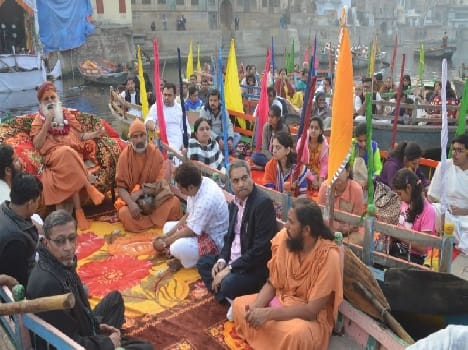 srimadbhagwat katha in yamuna river