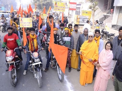 vehical rally in vrindavan mathura