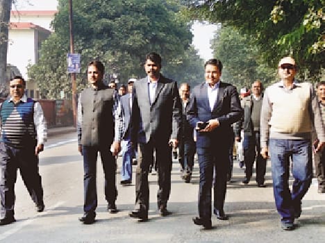DM , including officers , on foot office