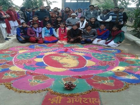 Rangoli competition award winning participant
