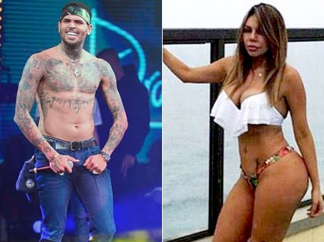 Chris Brown accused of punching Brazil's Kim Kardashian look alike in the face after she took his photo during party