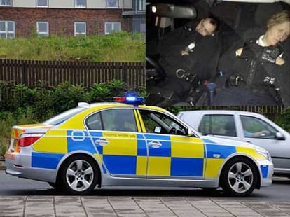 sleeping police caught on camera in london