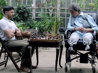 Farhan akhtar during wazir promotions