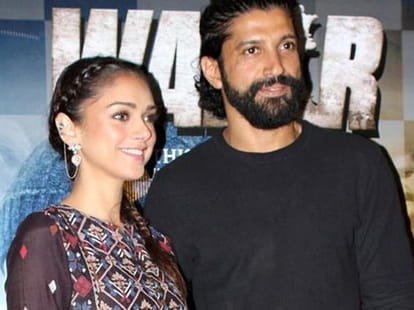 Farhan akhtar during wazir promotions