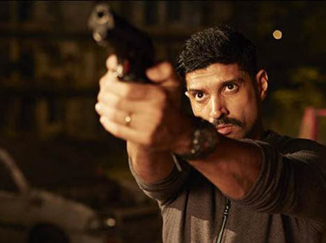 Farhan akhtar during wazir promotions