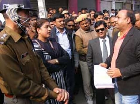 Amidst the uproar showed bulldozers