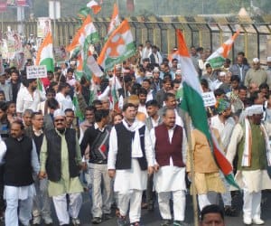 Padyatra of Congress in Lucknow.