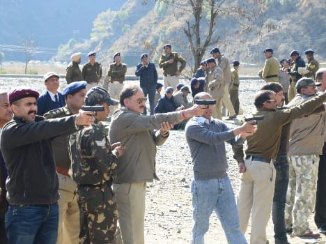 shooting exercise by police department in shimla.